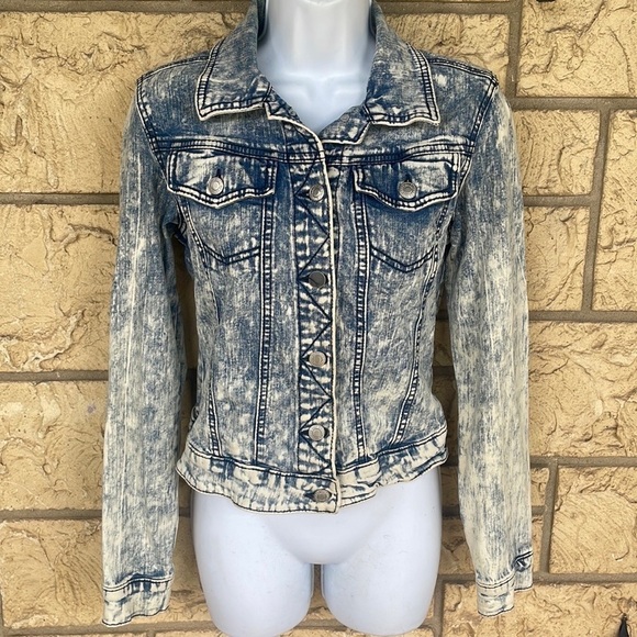 Mossimo Supply Co. stretch comfy Soft Jacket Denim Size S / P acid wash 90s y2k - Picture 12 of 12